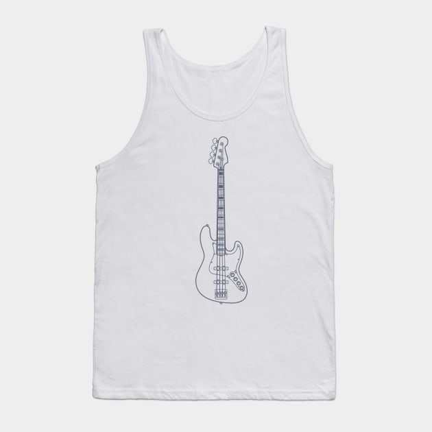 J-style Bass Guitar Outline Tank Top by nightsworthy